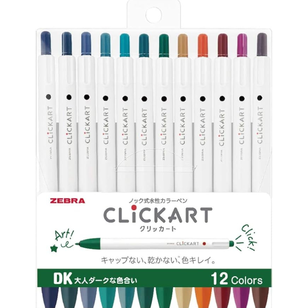 Clickart - Ensemble de 12 couleurs - Couleurs sombres