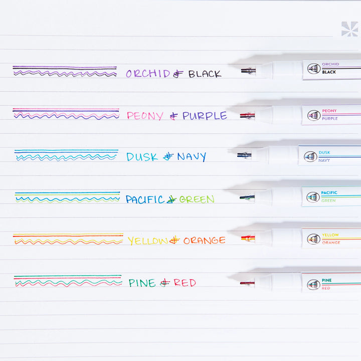 Marqueur double-trait - Pointe feutre 0.5mm - Paquet de 6