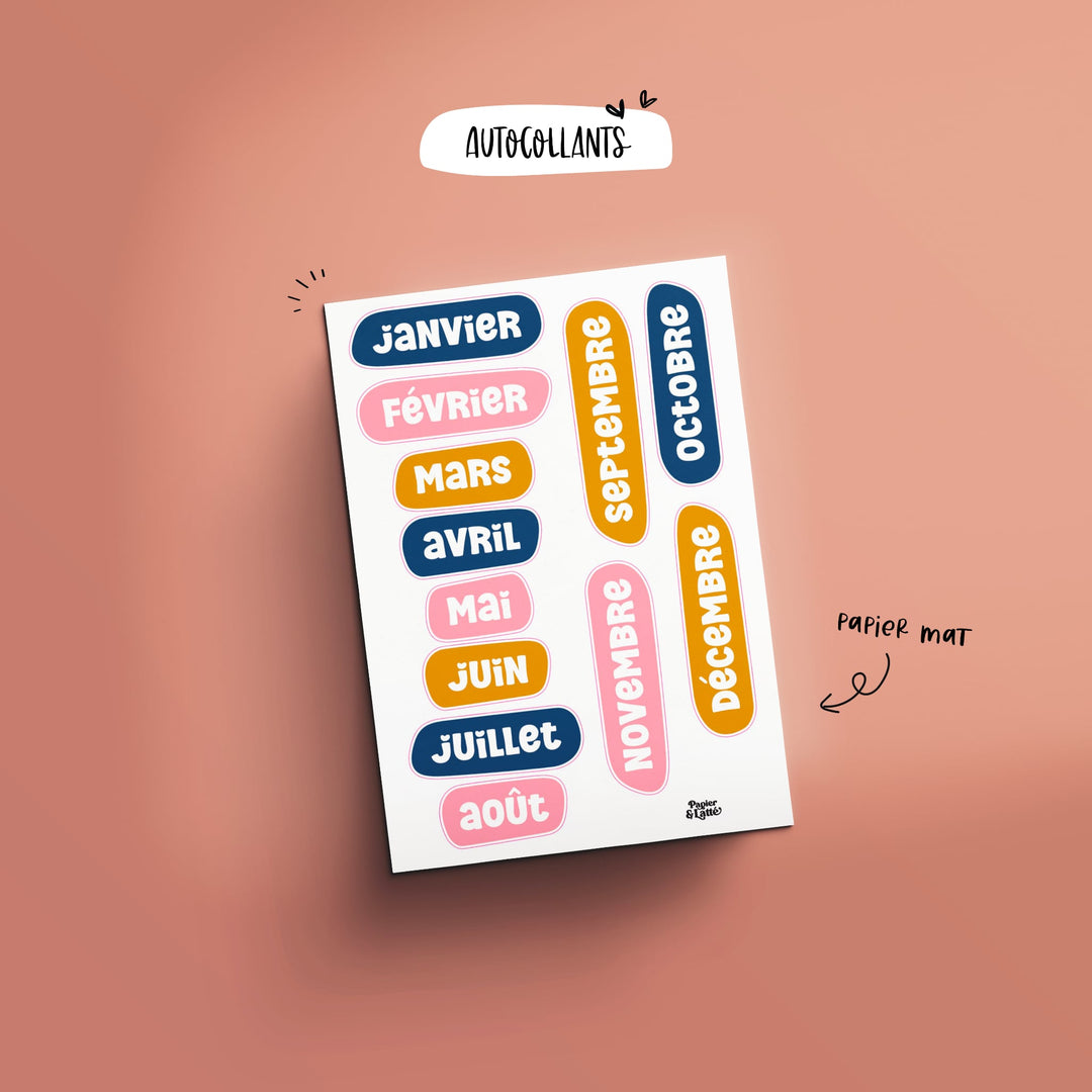 Feuille d'autocollants - Mois - 6e édition