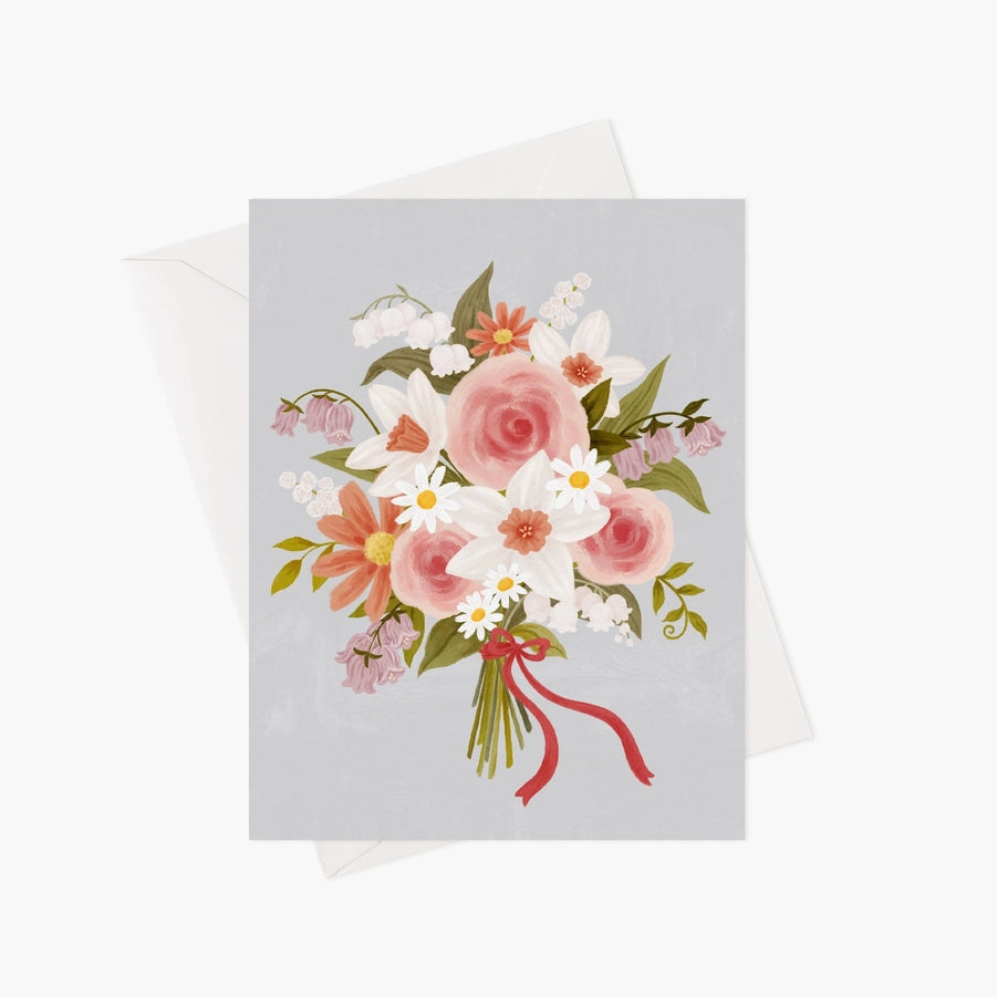 Carte de souhaits - Bouquet Champêtre - illustrée par Marie-Lise (enveloppe incluse)