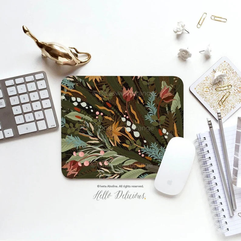 Tapis de souris - Jardin floral - rectangulaire