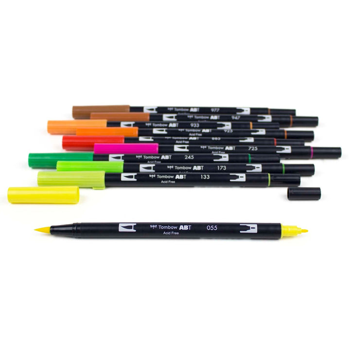Stylo-pinceau double embout - CItron - Ensemble de 10