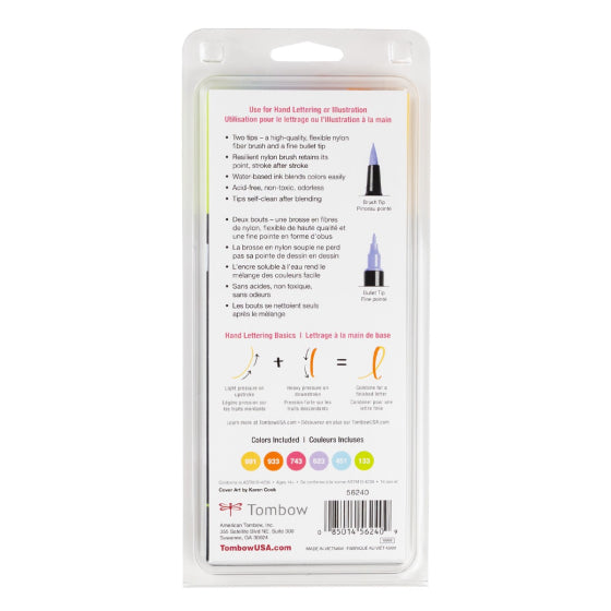 Stylo-pinceau double embout - Sorbet Yay - Ensemble de 6