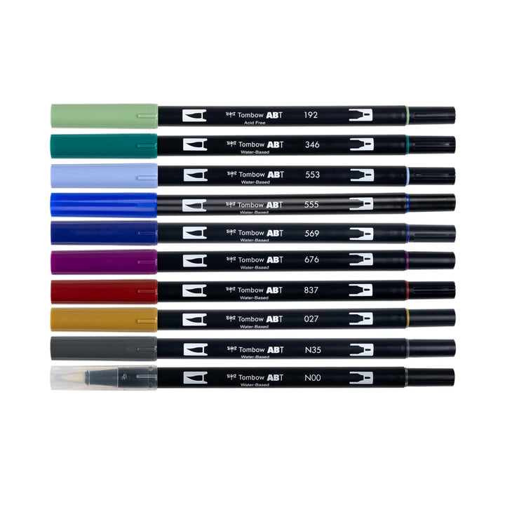 Stylo-pinceau double embout - Dragones - Ensemble de 10