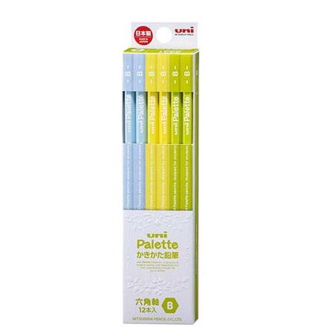 07 - Ensemble de 12 crayons à mine B - Uni Palette - Bleu & Vert