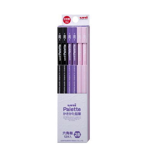 01 - Ensemble de 12 crayons à mine 2B - Uni Palette - Noir & Mauve