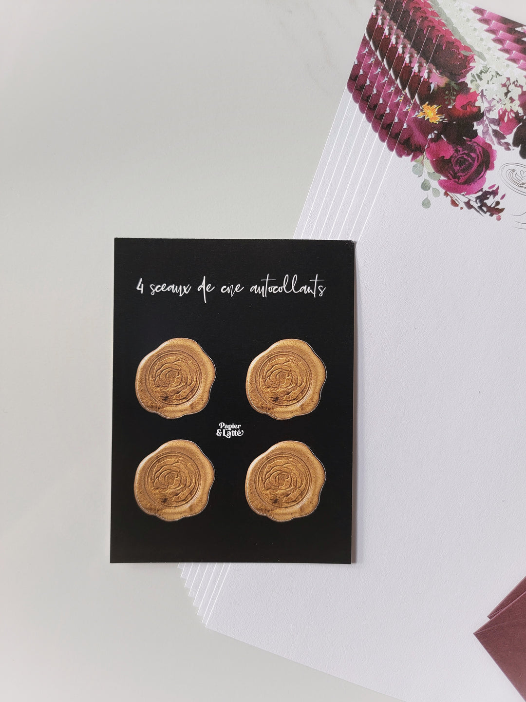 Autocollants en forme de sceaux de cire / Wax seal shape stickers