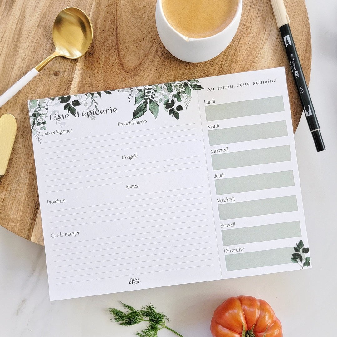 Liste XXL - Eucalyptus - Planificateur de repas