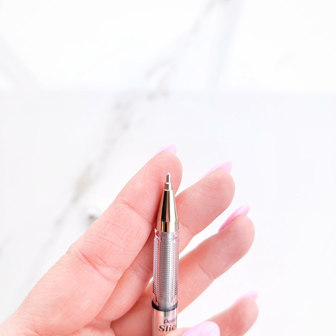 Stylo gel encre métallique - Argent - Slicci™ *Pour post-it noir*