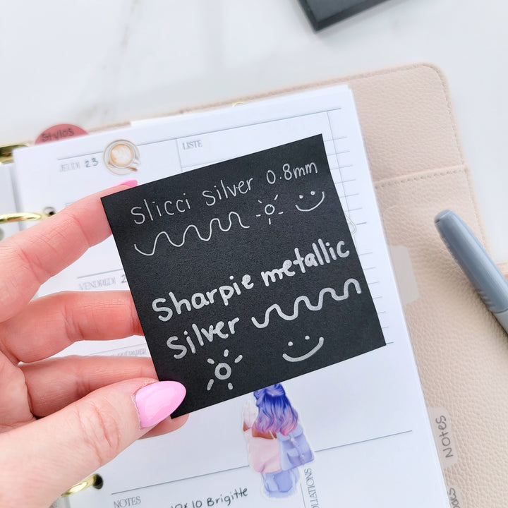 Sharpie permanent encre métallique - Argent *Pour post-it noir*