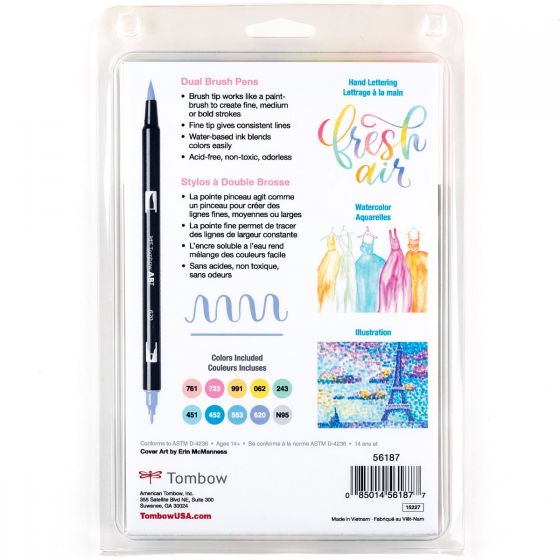 Stylo-pinceau double embout - Pastel- Ensemble de 10