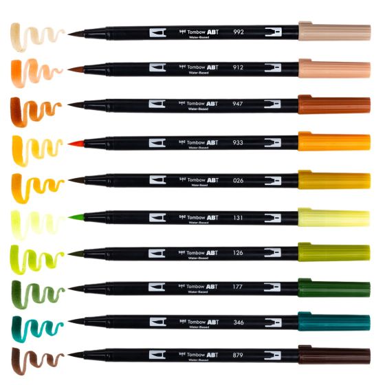 Stylo-pinceau double embout - 70's - Ensemble de 10