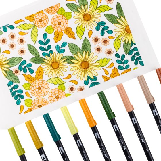 Stylo-pinceau double embout - 70's - Ensemble de 10