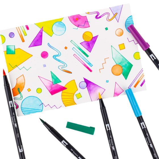 Stylo-pinceau double embout - 80's - Ensemble de 10
