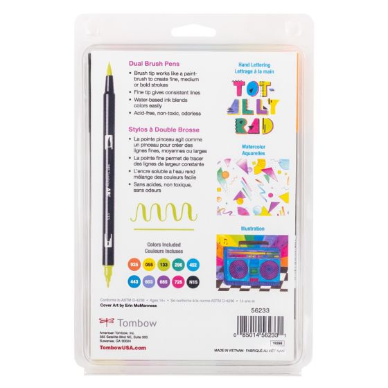 Stylo-pinceau double embout - 80's - Ensemble de 10
