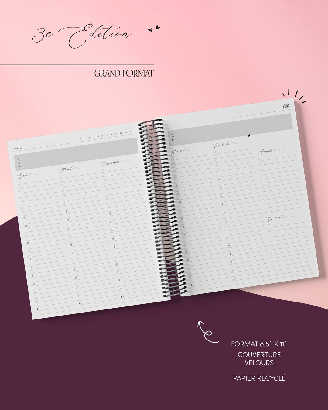 Agendas 8,5 x 11 po - 3e édition