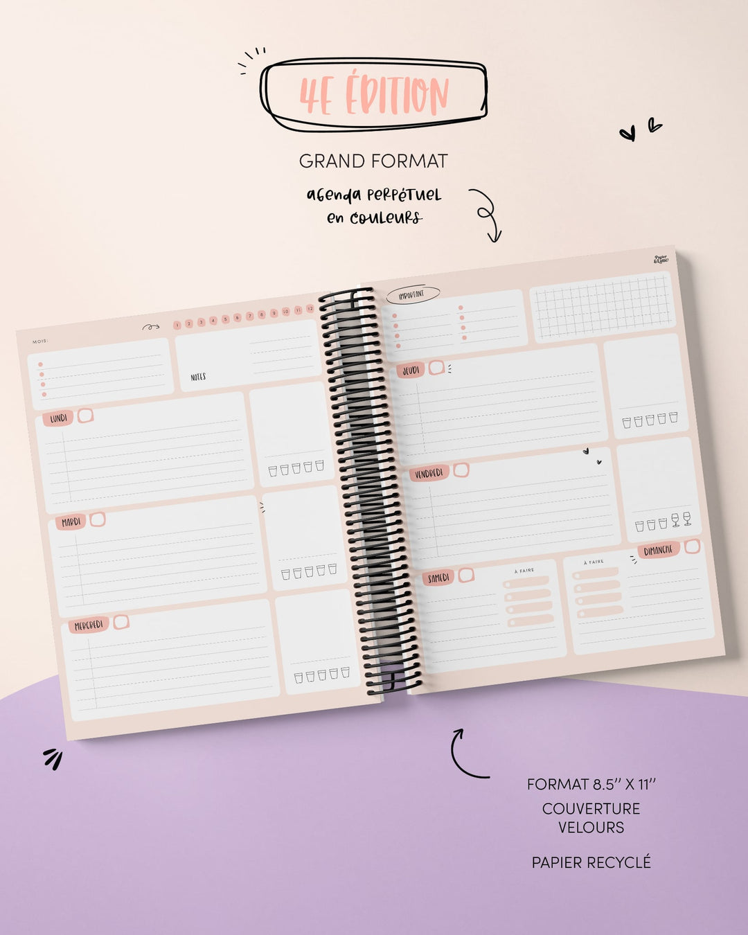 Agendas 8,5 x 11 po - 4e édition