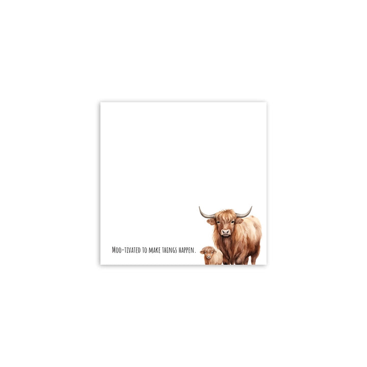 Bloc-notes autocollants - Post-it - Vache des Highlands Moo-tivée