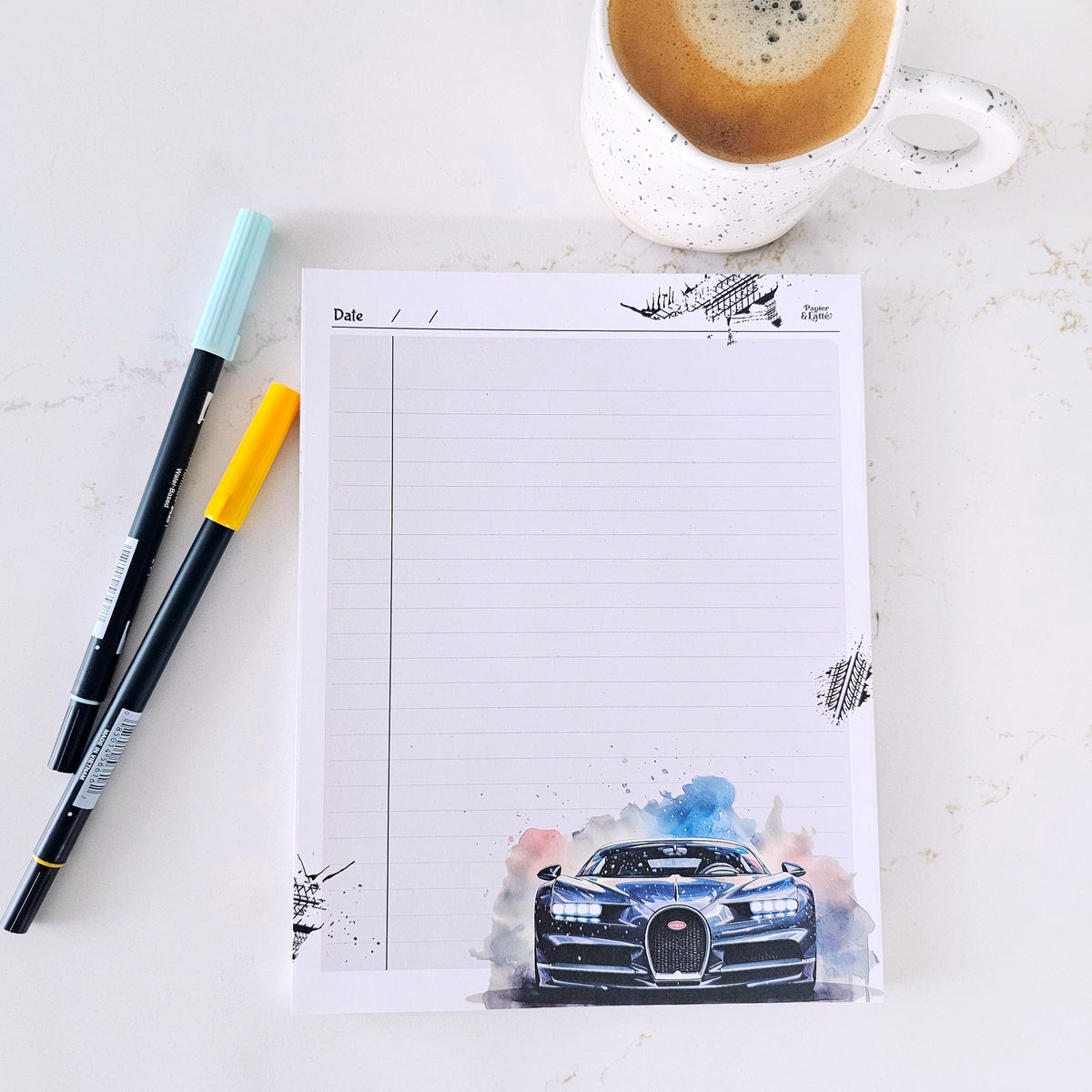 Bloc-notes - GRAND - J - Bugatti Veyron – Papier & Latté