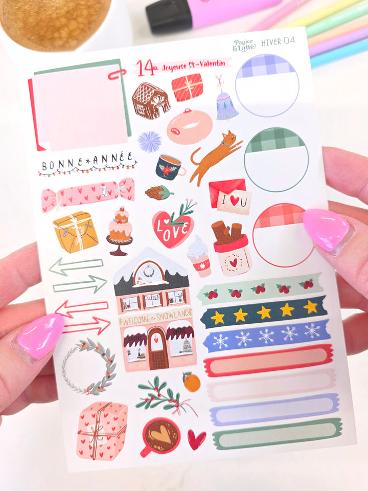 Ensemble de 5 feuilles d’autocollants - Hiver