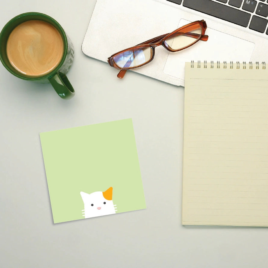 Bloc-notes autocollants - Post-it - Chat Calico Curieux