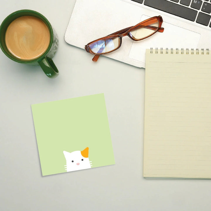 Bloc-notes autocollants - Post-it - Chat Calico Curieux