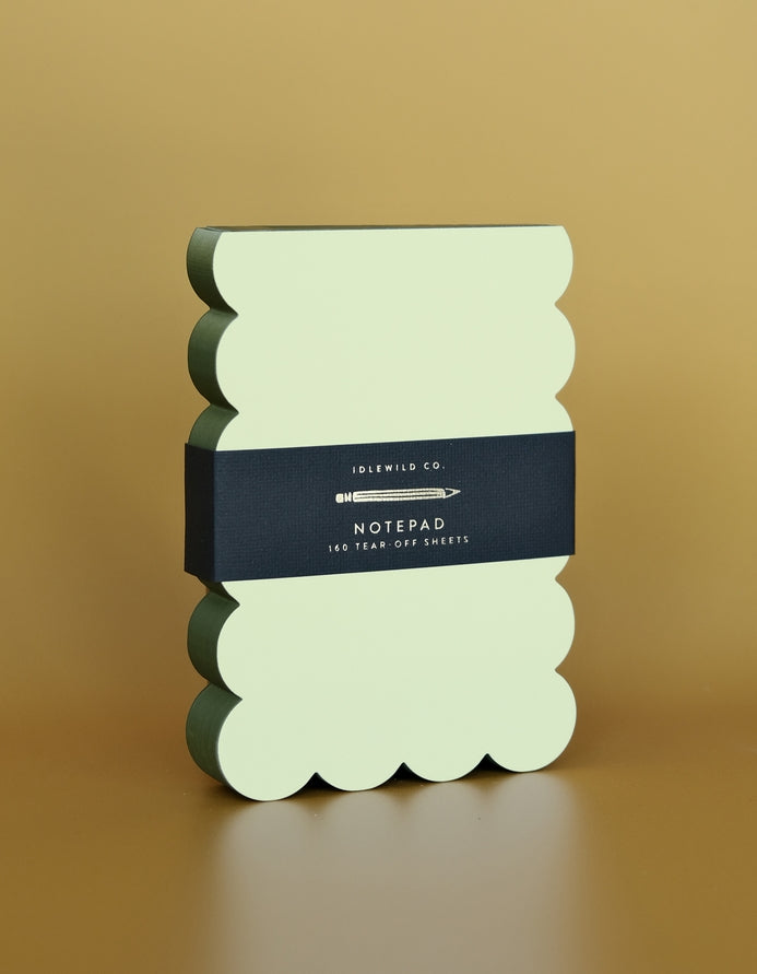 Bloc-notes à bord ondulé – Vert chartreuse et Olive