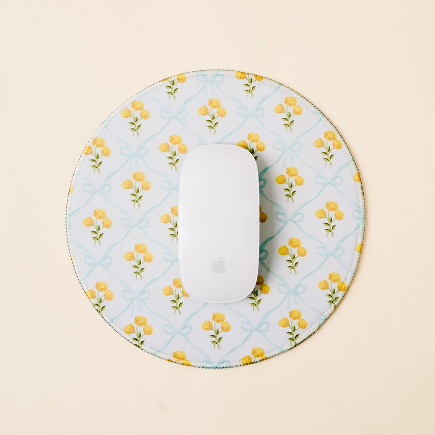 Tapis de souris Chic Clicks - Jardin Marigold bleu - Rond