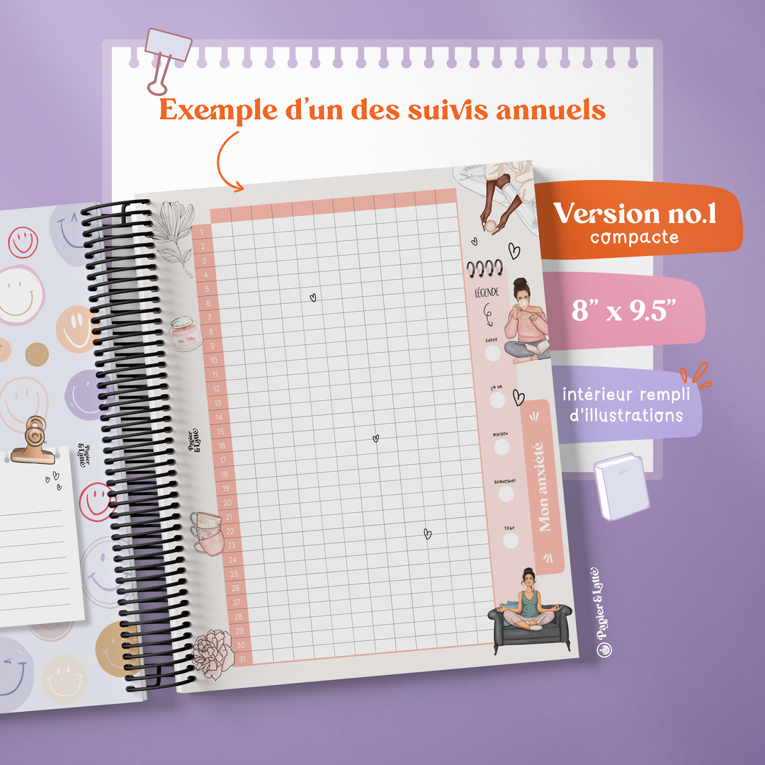 Cahier de suivis personnels - Format compact avec illustration - F - Bouquet Printanier