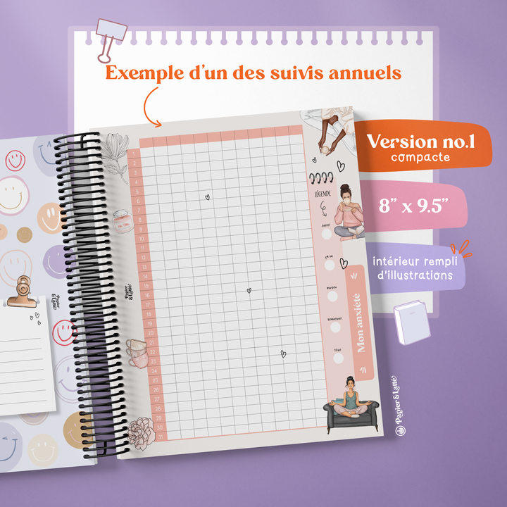 Cahier de suivis personnels - Format compact avec illustration - F - Bouquet Printanier