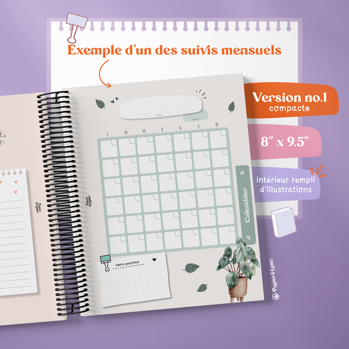 Cahier de suivis personnels - Format compact avec illustration - F - Bouquet Printanier