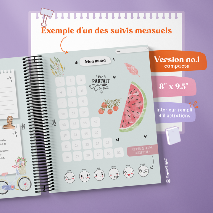 Cahier de suivis personnels - Format compact avec illustration - F - Bouquet Printanier