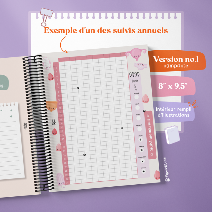 Cahier de suivis personnels - Format compact avec illustration - F - Bouquet Printanier
