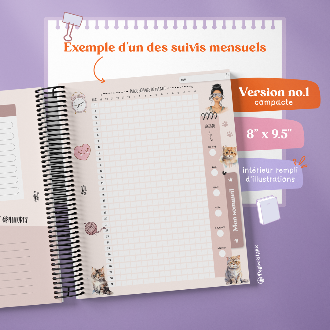 Cahier de suivis personnels - Format compact avec illustration - F - Bouquet Printanier