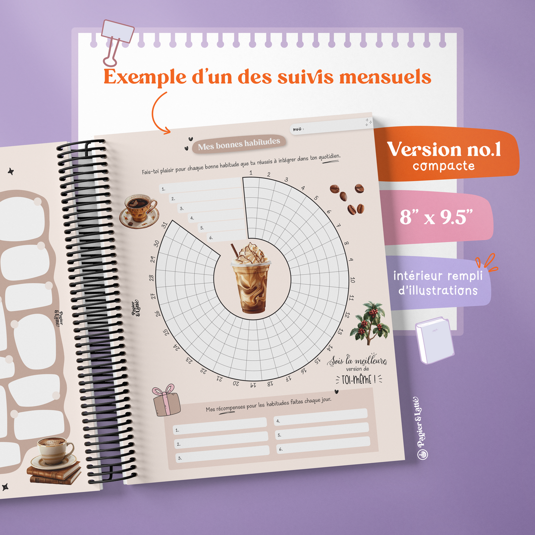 Cahier de suivis personnels - Format compact avec illustration - F - Bouquet Printanier