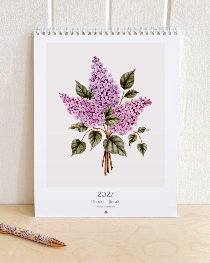 Calendrier 2027 - Douceur Florale - illustrée par Marie-Lise