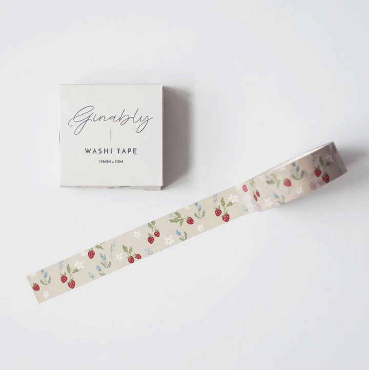 Ruban Washi Tape - Adorable illustration de fraise