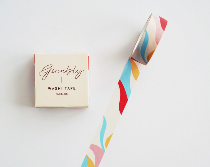 Ruban Washi Tape - Motif ondulé rétro