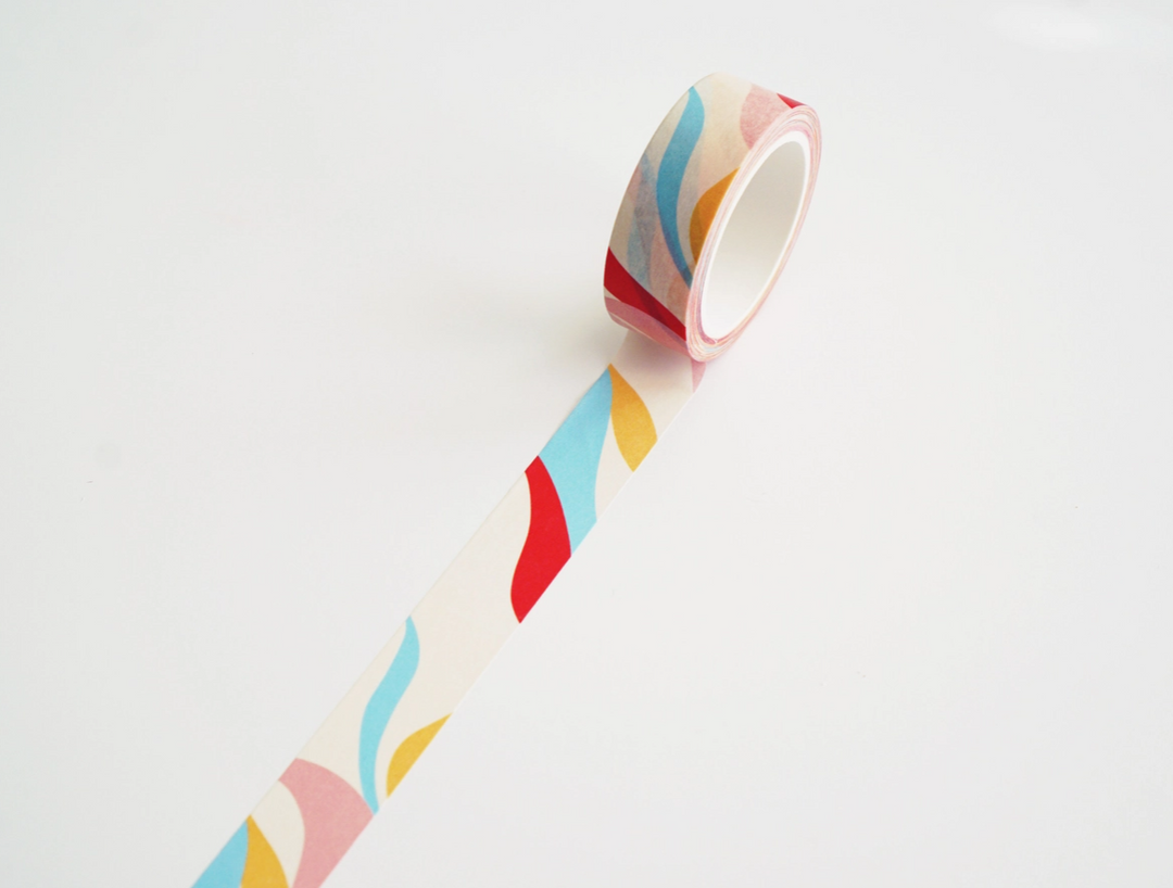 Ruban Washi Tape - Motif ondulé rétro