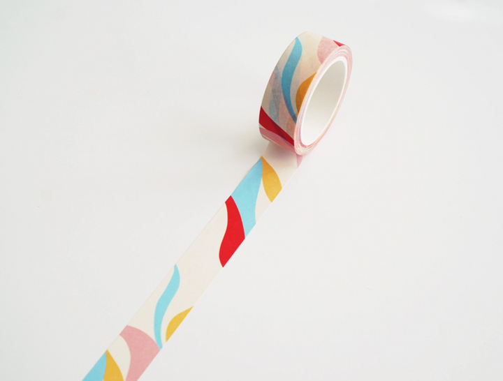 Ruban Washi Tape - Motif ondulé rétro