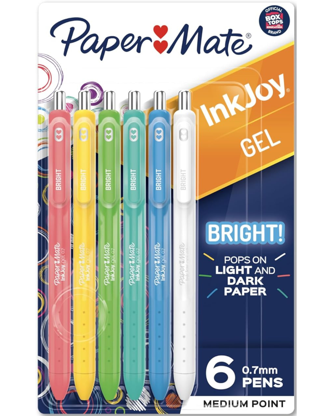 Stylo à bille rétractable InkJoy® gel - Paquet de 6 - Brillant
