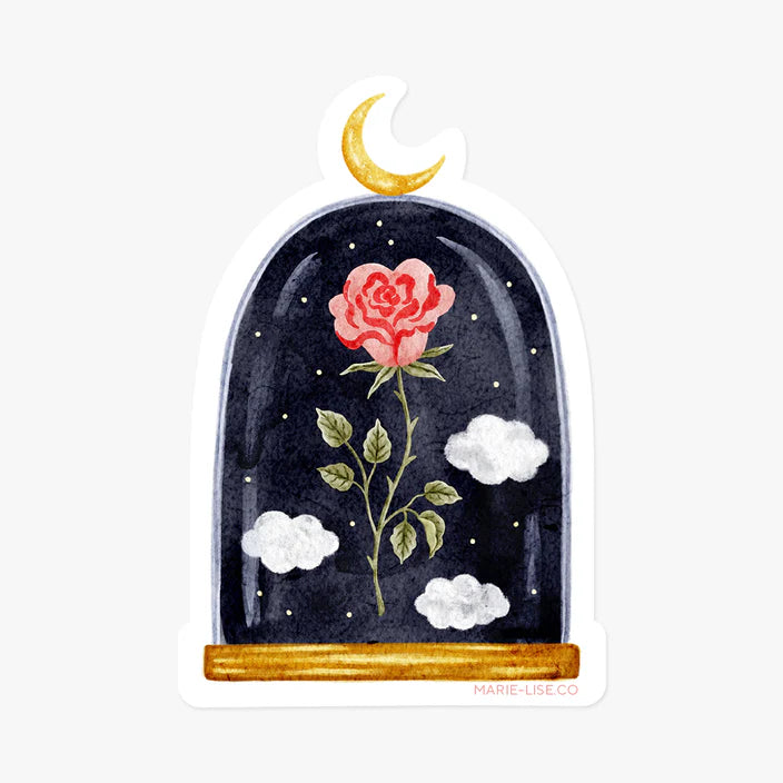 Dôme Rose de Minuit - Autocollant découpé -  illustré par Marie-Lise