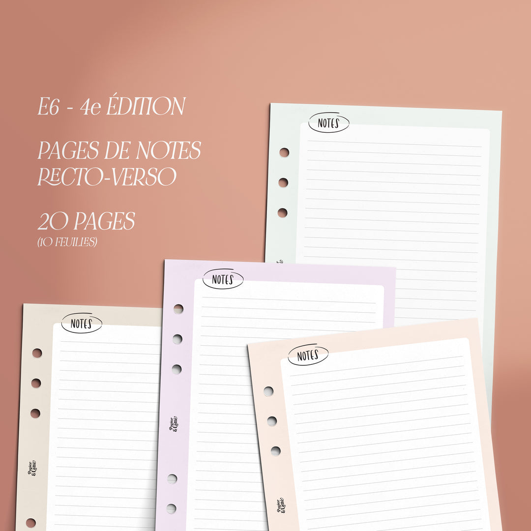 E6 - Pages de notes - 4e édition