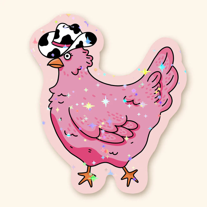 Autocollant en vinyle - Poule Country - Illustré par Fermette et Gribouillis