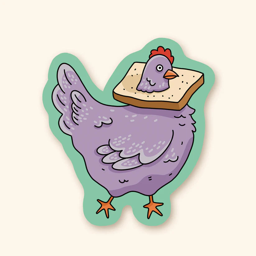 Autocollant en vinyle - Poule Pain - Illustré par Fermette et Gribouillis