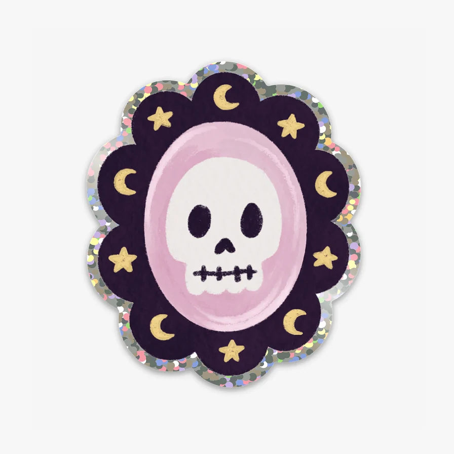 Glitter Squelette - Autocollant découpé - Illustré par Marie-Lise