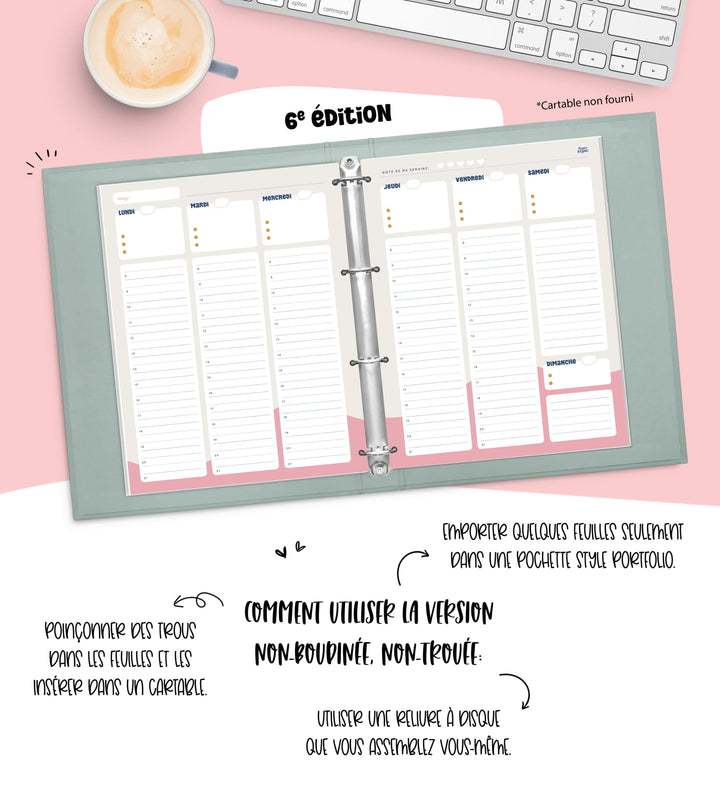 Agenda 6e édition - SANS TROUS SANS RELIURE / NON BOUDINÉ