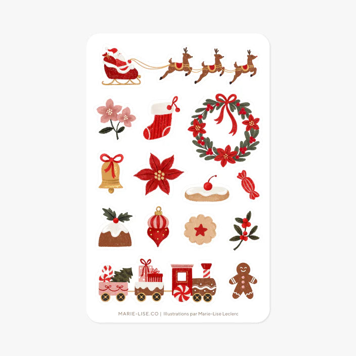 La magie de Noël - Feuille d'autocollants - illustrée par Marie-Lise