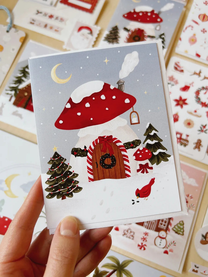 Carte de souhaits - Carte de Noël - illustrée par Marie-Lise (enveloppe incluse)