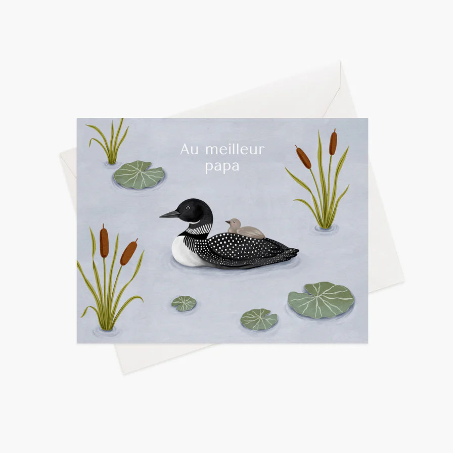 Papa huard - Carte de souhaits - illustrée par Marie-Lise (enveloppe incluse)